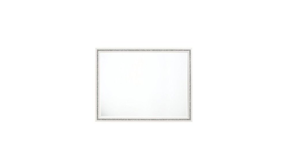 White Wood Framed Mounted Dresser Mirror - 35-inch