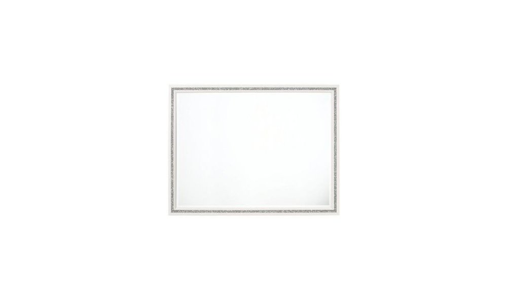 White Wood Framed Mounted Dresser Mirror - 35-inch