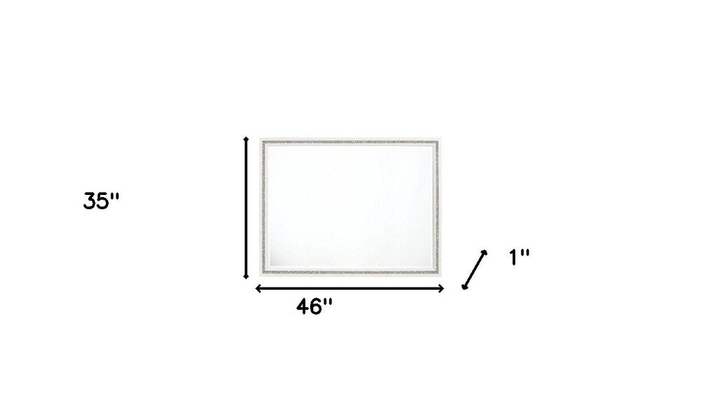 White Wood Framed Mounted Dresser Mirror - 35-inch