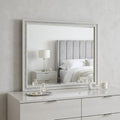 White Wood Framed Mounted Dresser Mirror - 35-inch