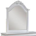 White Solid Wood Crowned Top Dresser Mount Framed Mirror - 43-inch