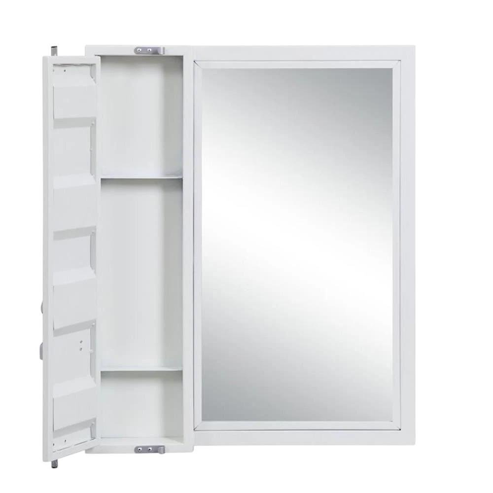 White Metal Framed Mounted Dresser Mirror - 32-inch