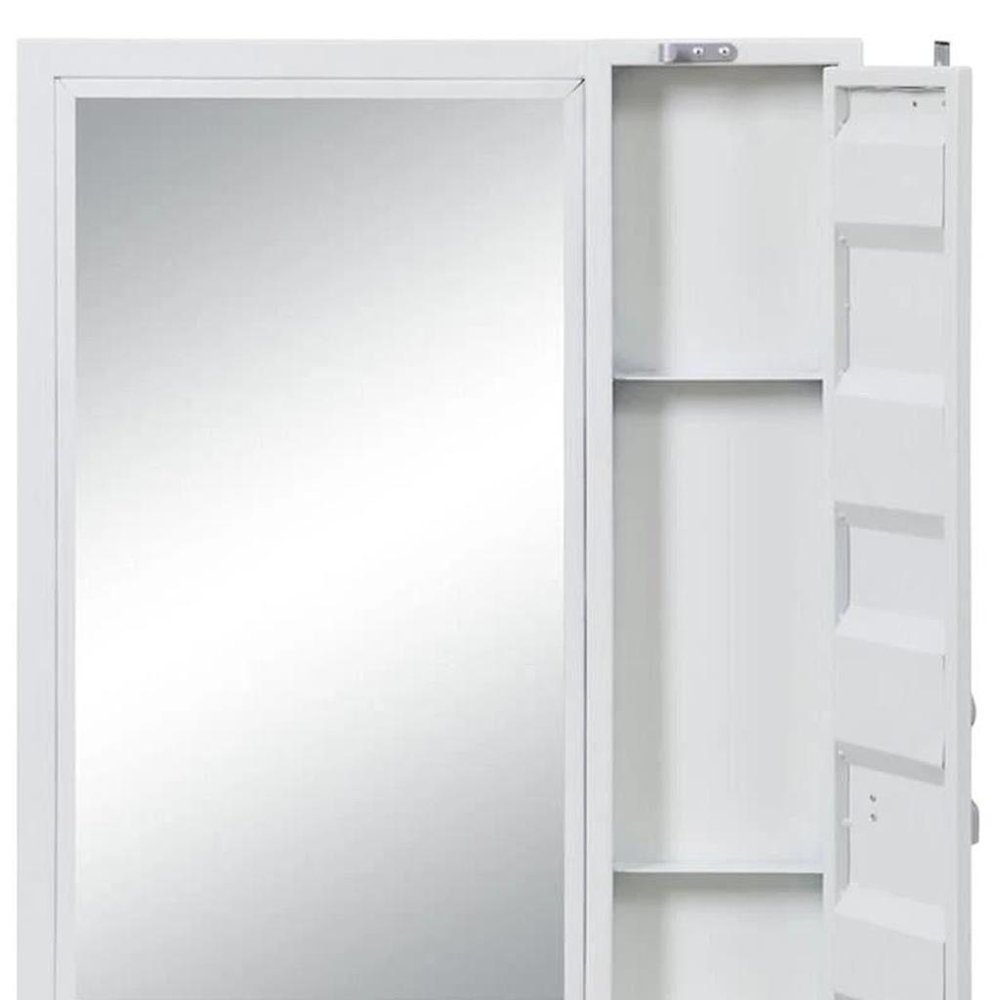 White Metal Framed Mounted Dresser Mirror - 32-inch