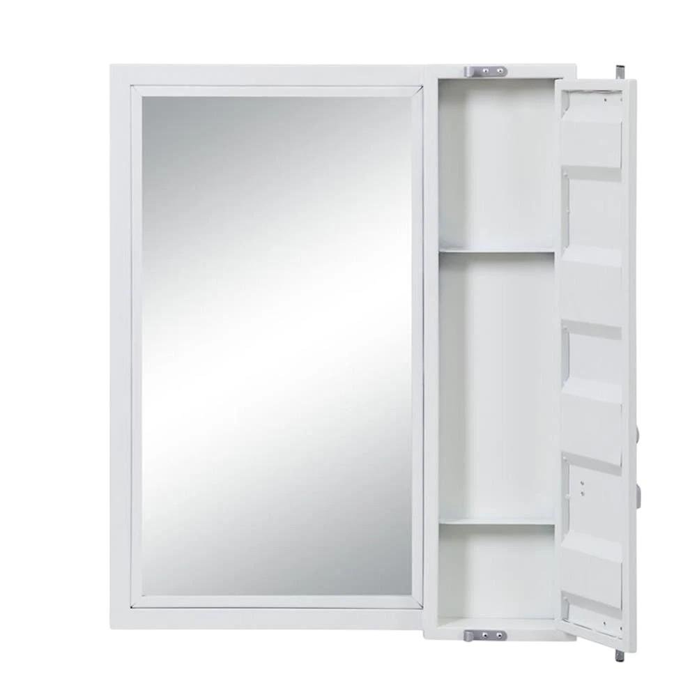 White Metal Framed Mounted Dresser Mirror - 32-inch