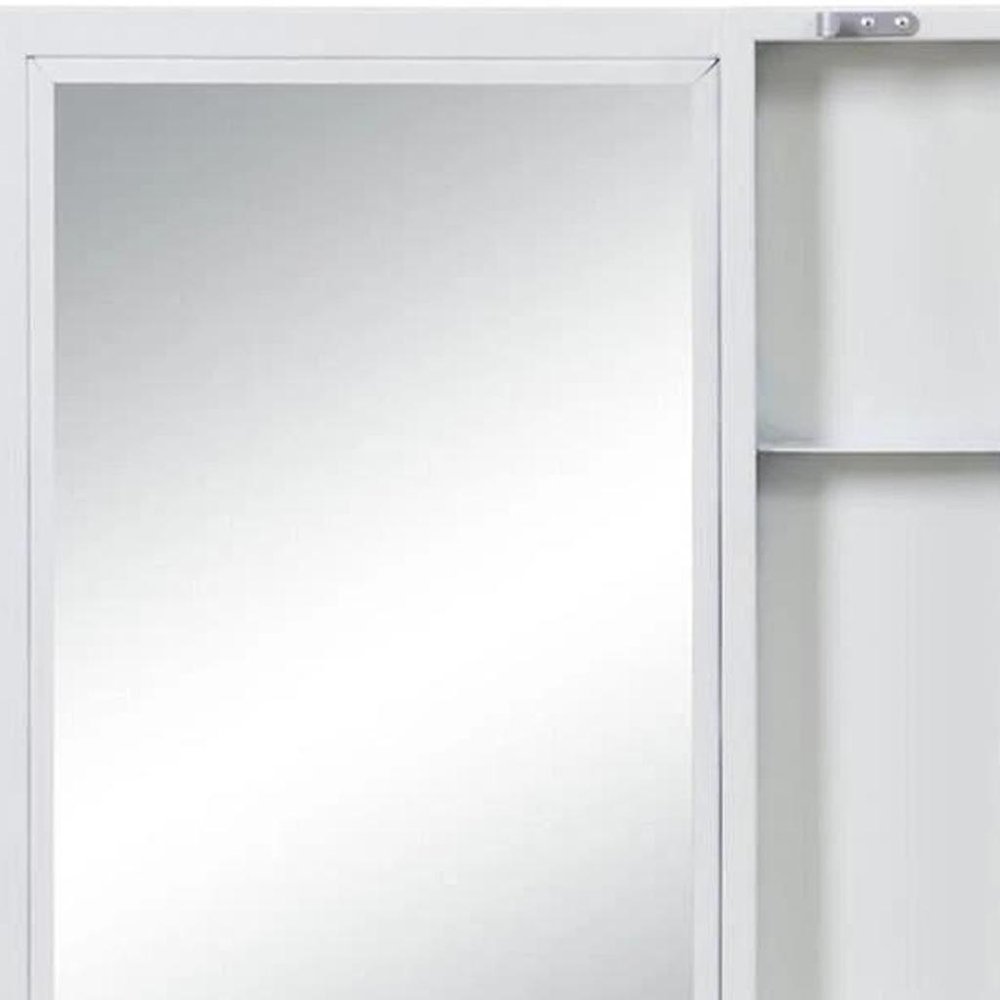 White Metal Framed Mounted Dresser Mirror - 32-inch