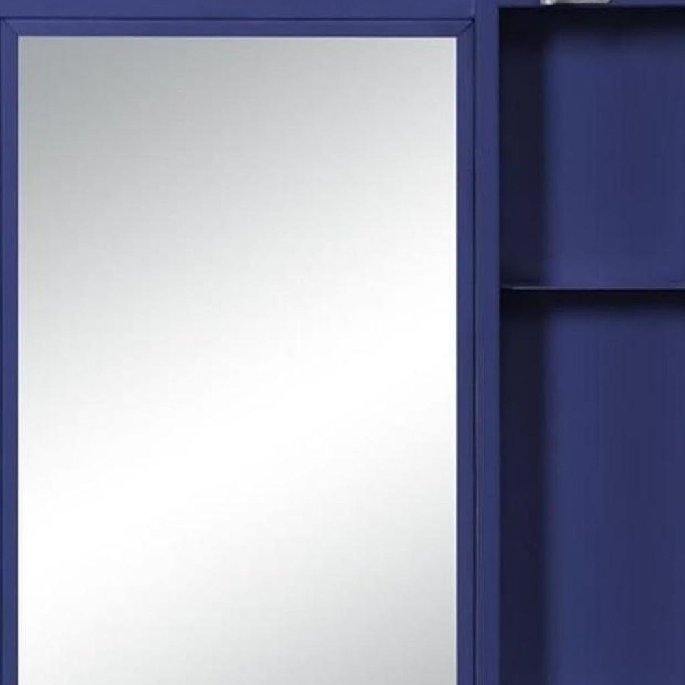 Blue Metal Framed Dresser Mirror - 32-inch