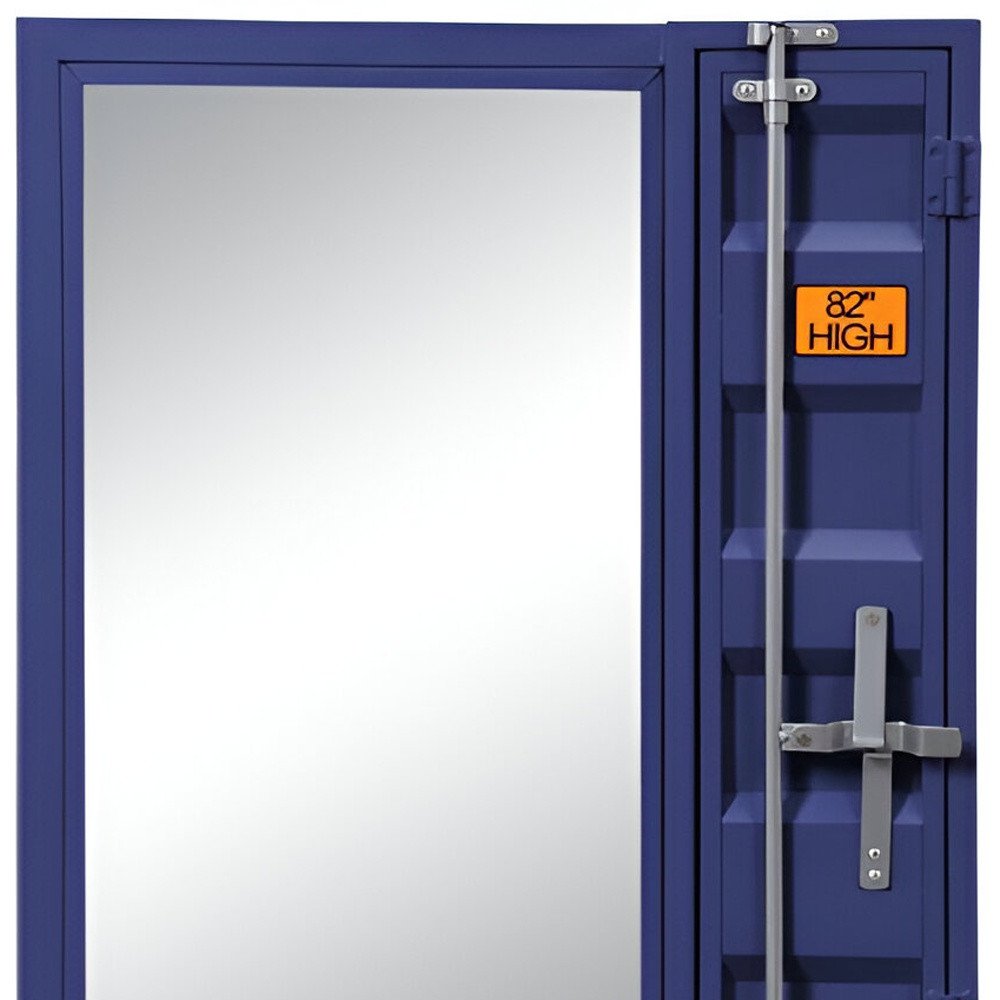 Blue Metal Framed Dresser Mirror - 32-inch