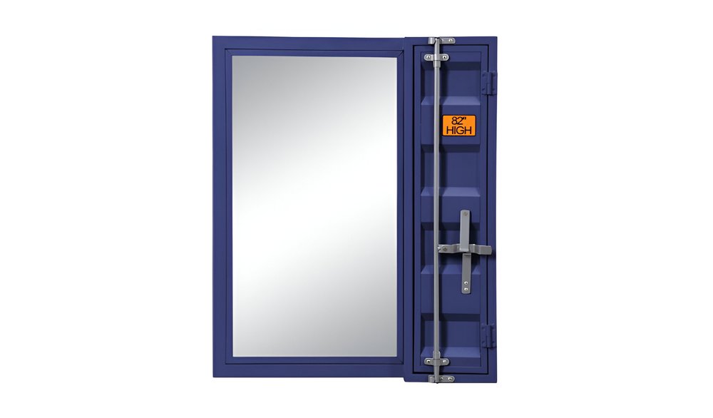 Blue Metal Framed Dresser Mirror - 32-inch
