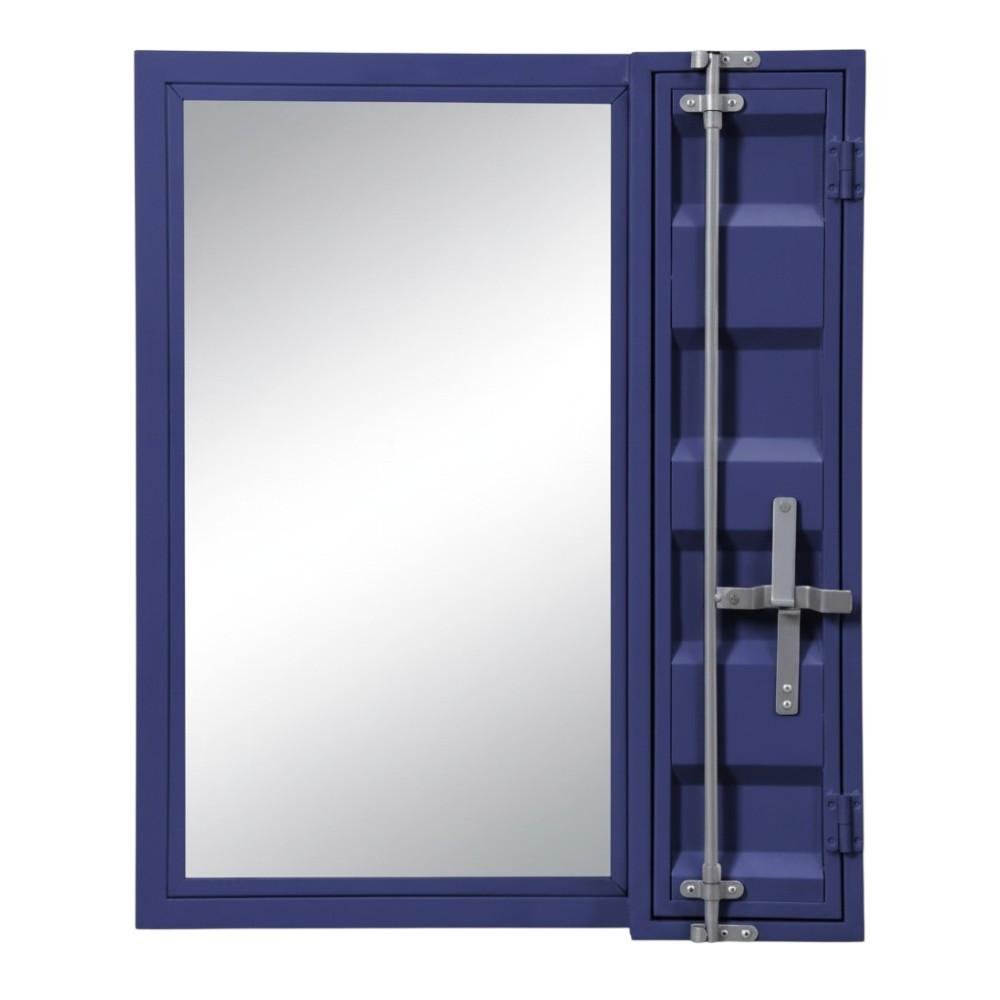 Blue Metal Framed Dresser Mirror - 32-inch