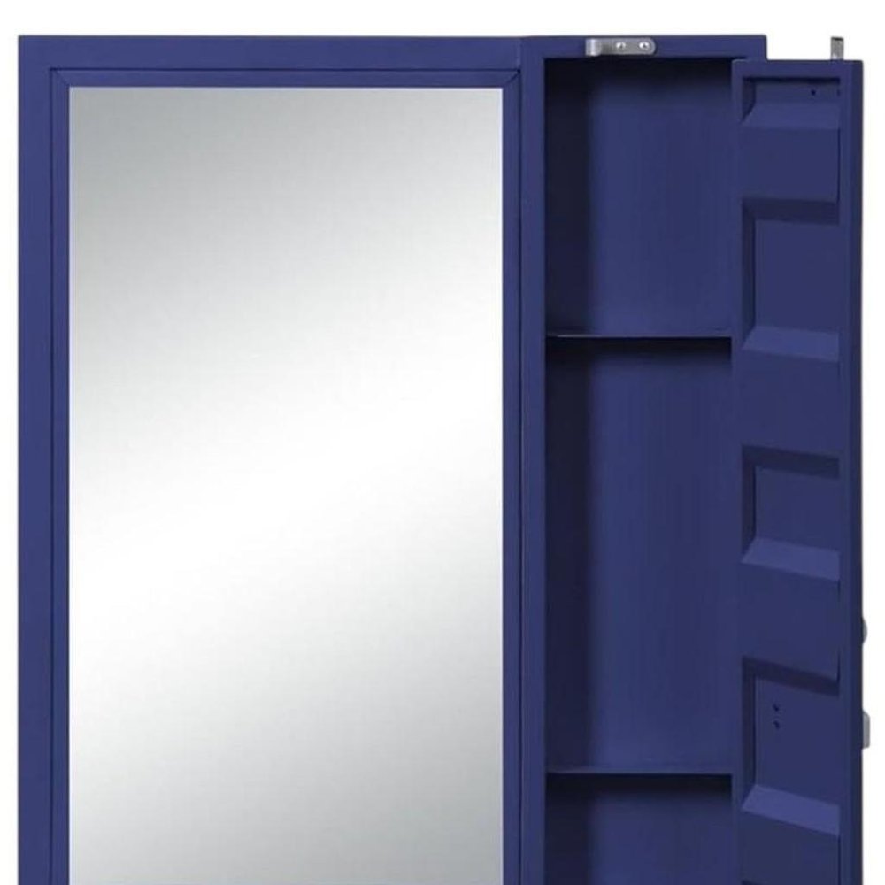 Blue Metal Framed Dresser Mirror - 32-inch