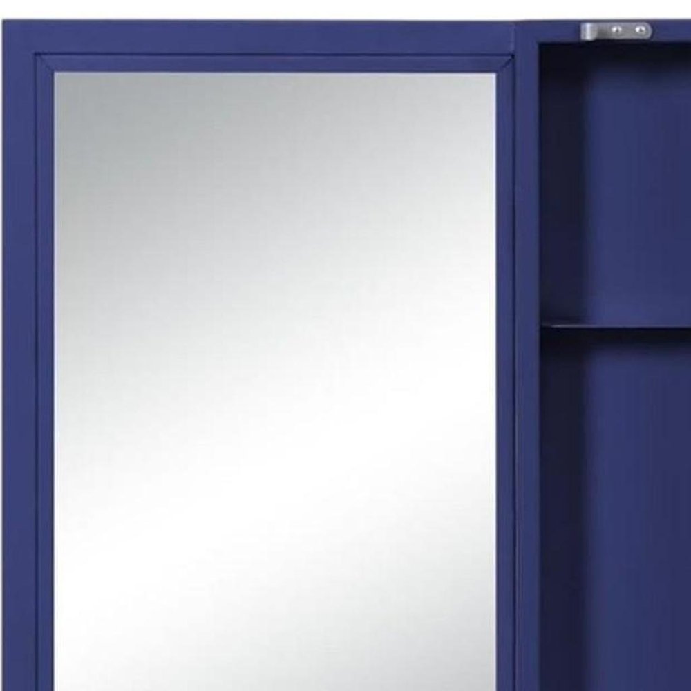 Blue Metal Framed Dresser Mirror - 32-inch