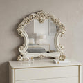 White Abstract Wood Framed Mounted Dresser Mirror - 45-inch