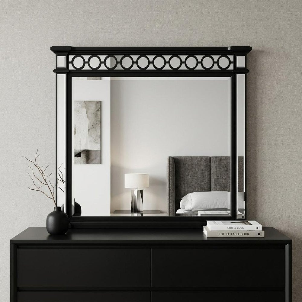 Gunmetal Wood Framed Mounted Dresser Mirror - 42-inch