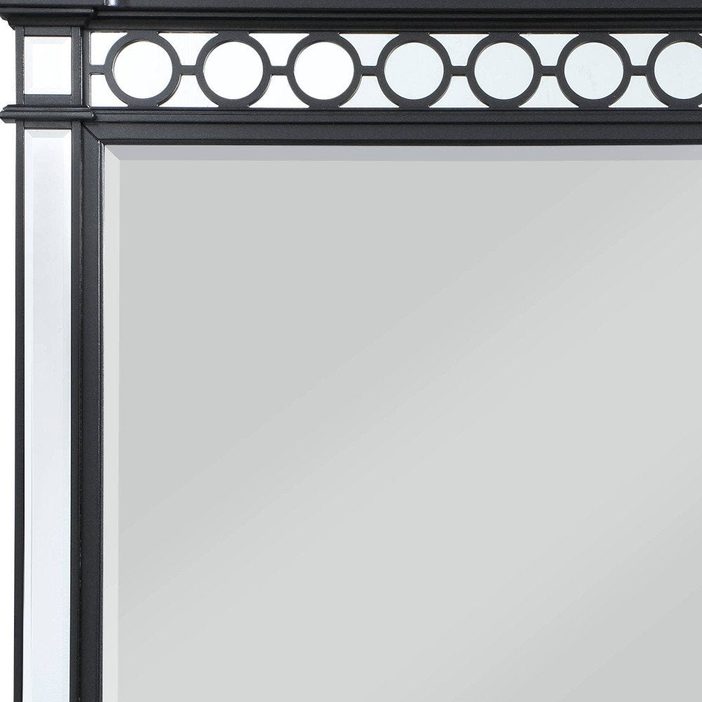 Gunmetal Wood Framed Mounted Dresser Mirror - 42-inch