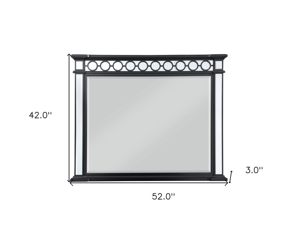 Gunmetal Wood Framed Mounted Dresser Mirror - 42-inch
