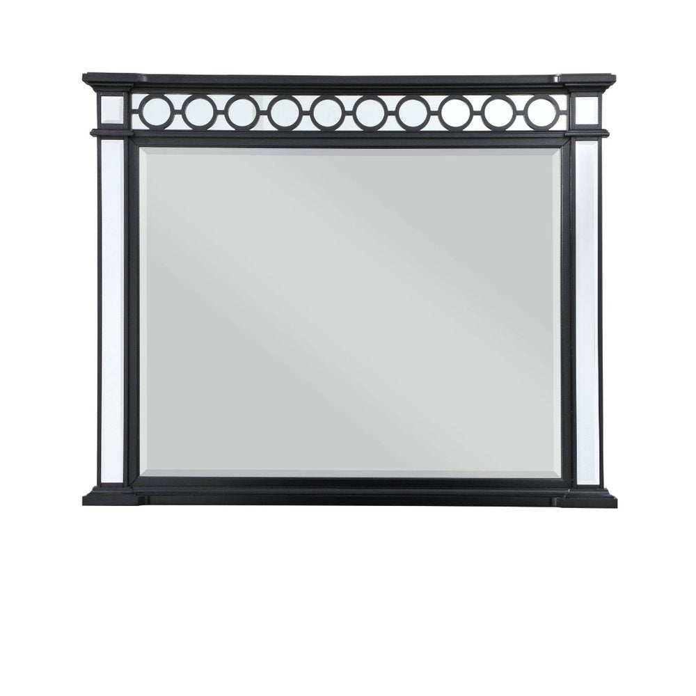 Gunmetal Wood Framed Mounted Dresser Mirror - 42-inch