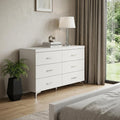 White Solid and Manufactured Wood Six Drawer Double Dresser - 58-inch