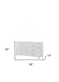 White Solid and Manufactured Wood Six Drawer Double Dresser - 58-inch