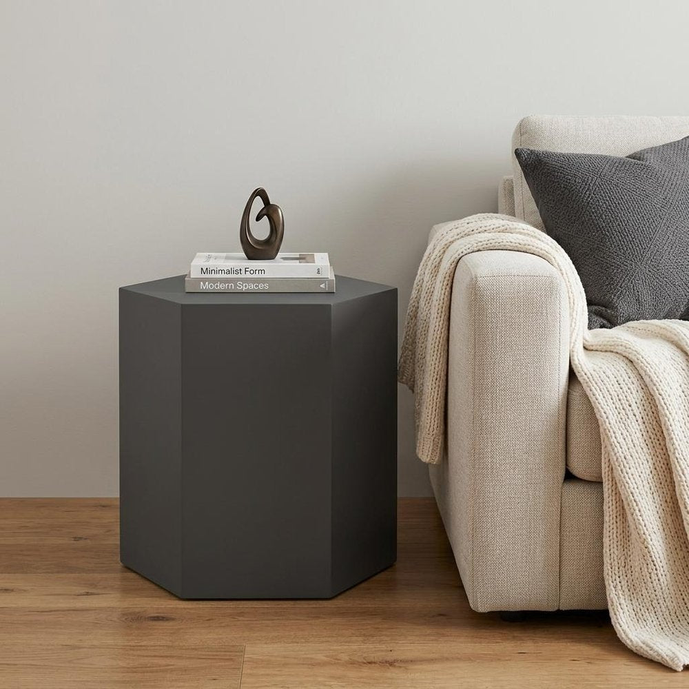 Gray Wood End Table - 9-inch