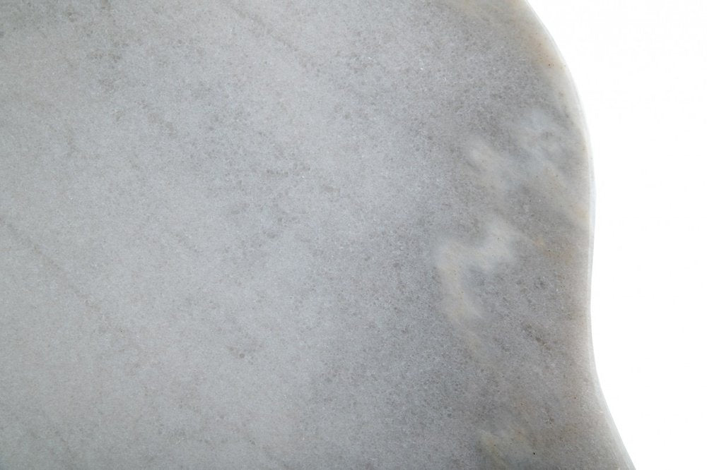 Black and White Marble Free Form End Table - 15-inch