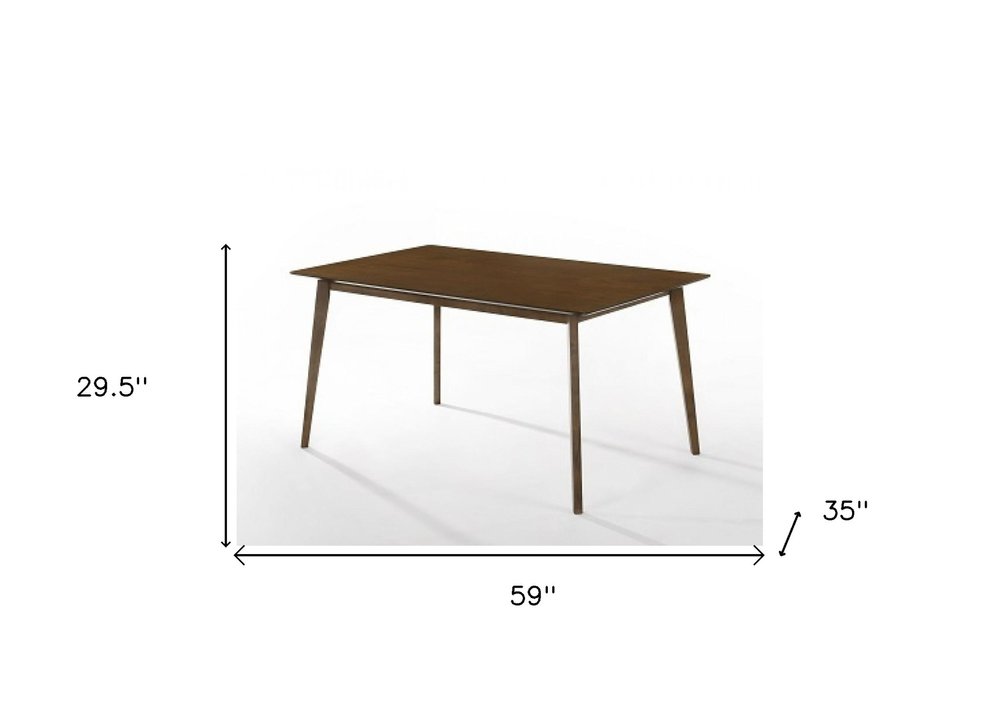 Brown Solid Wood Dining Table - 59-inch