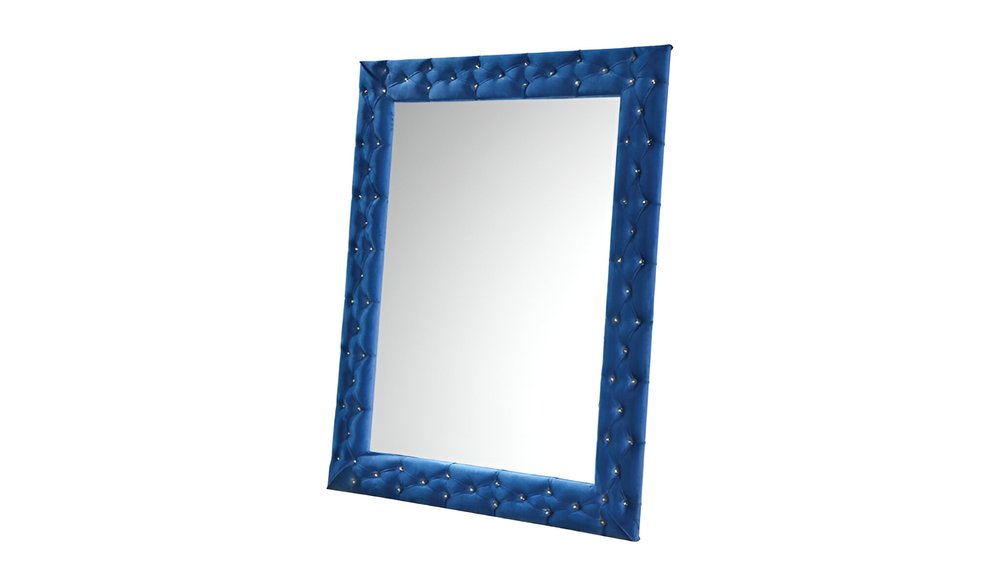 Blue Square Wood Framed Mounted Accent Mirror - 74-inch
