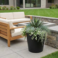 Black Recycled Plastic Indoor Outdoor Round Pot Planter - 11-inch