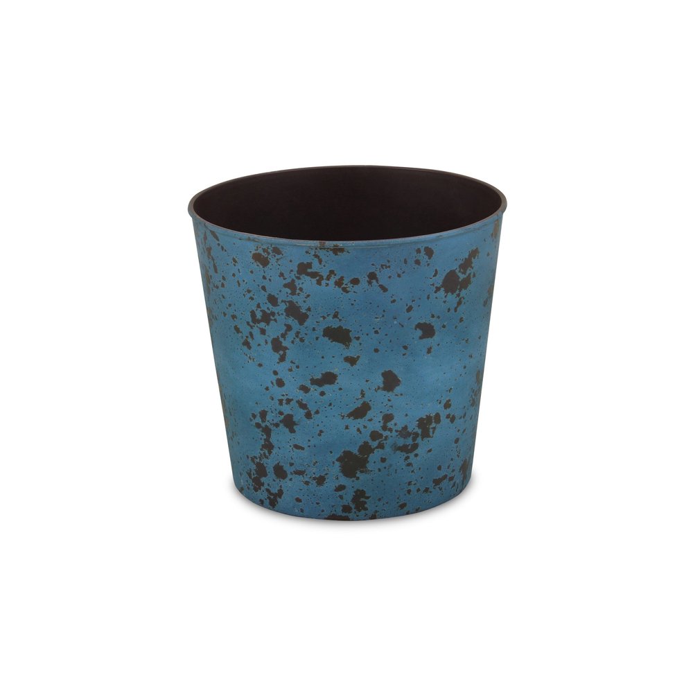 Blue Recycled Plastic Indoor Outdoor Round Pot Planter - 11-inch