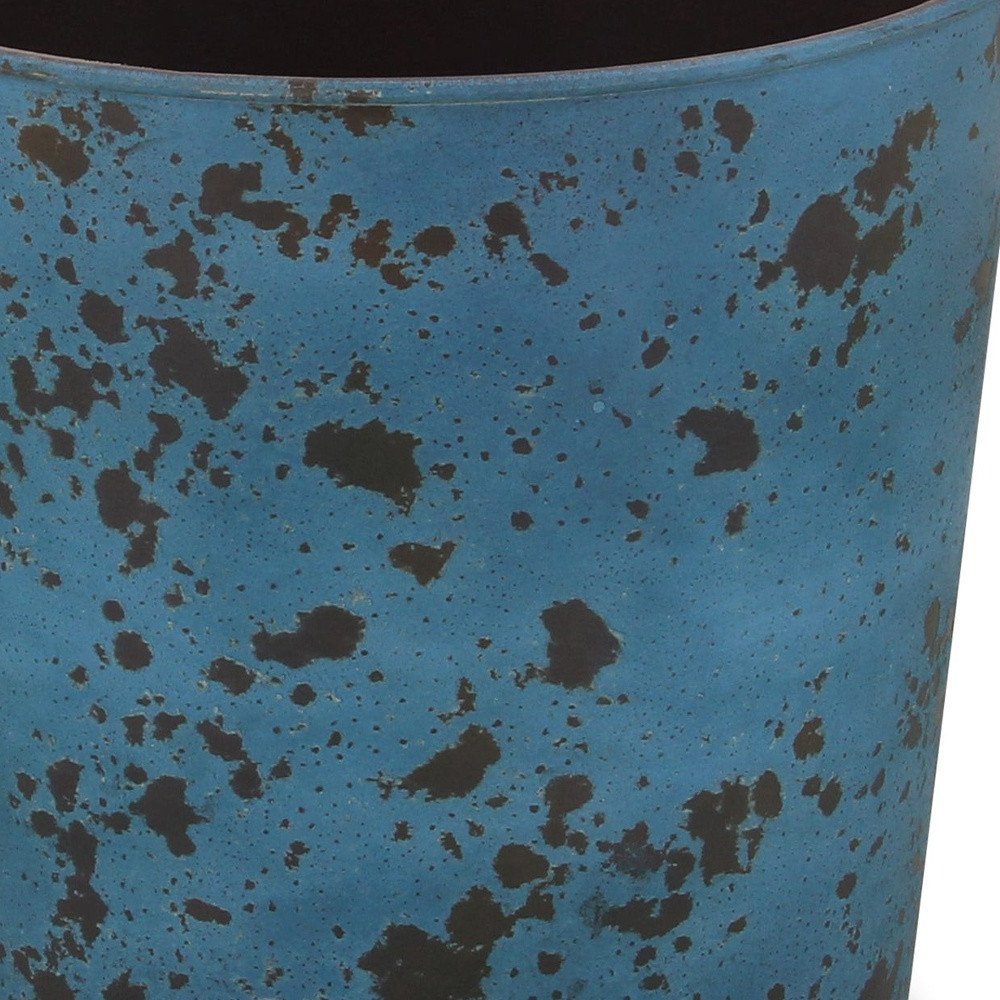 Blue Recycled Plastic Indoor Outdoor Round Pot Planter - 11-inch