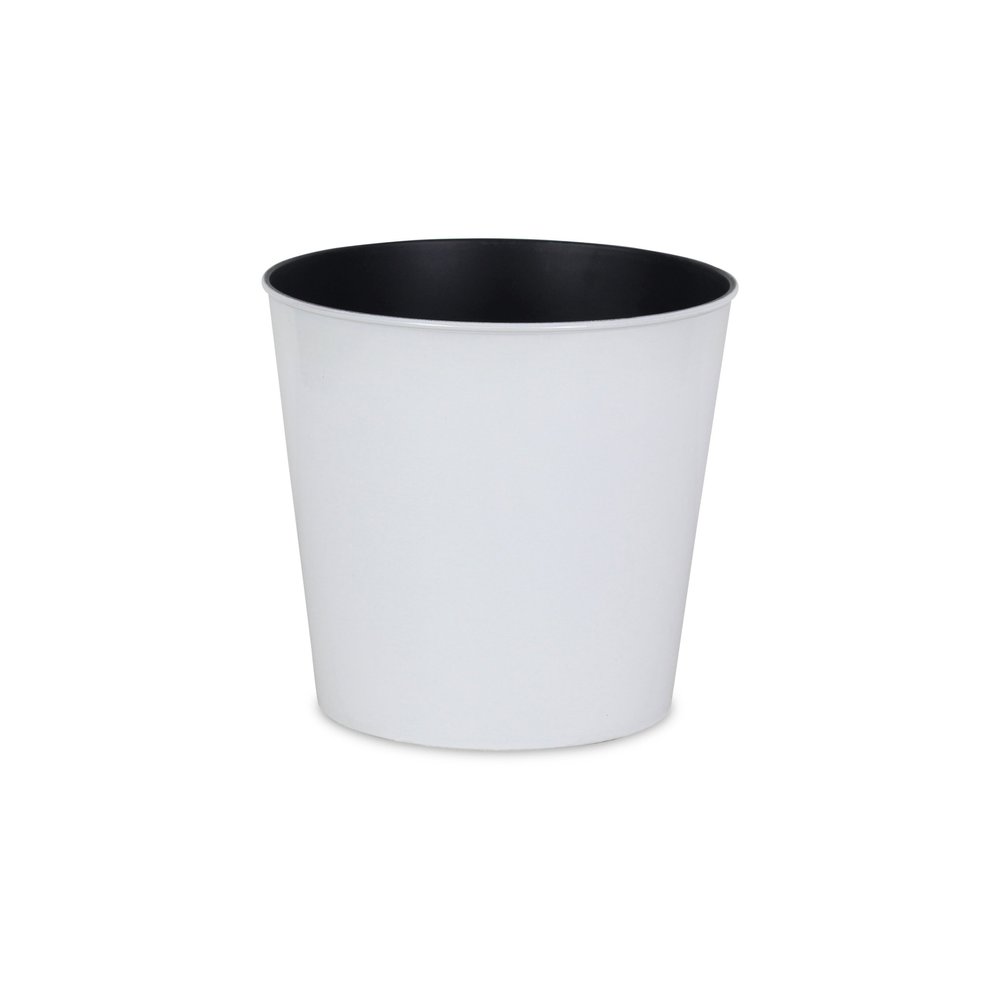 White Recycled Plastic Indoor Outdoor Round Pot Planter - 11-inch