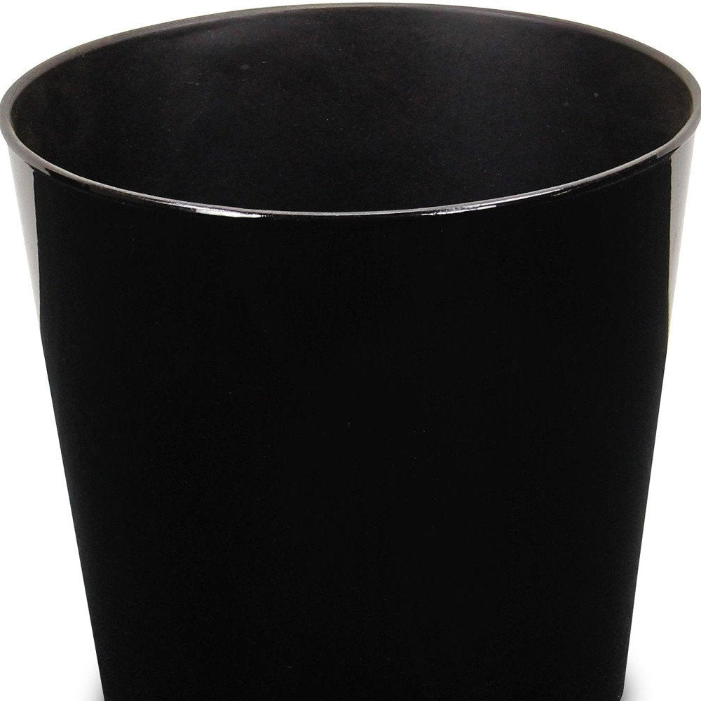 Black Recycled Plastic Indoor Outdoor Round Pot Planter - 9-inch