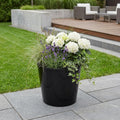 Black Recycled Plastic Indoor Outdoor Round Pot Planter - 9-inch