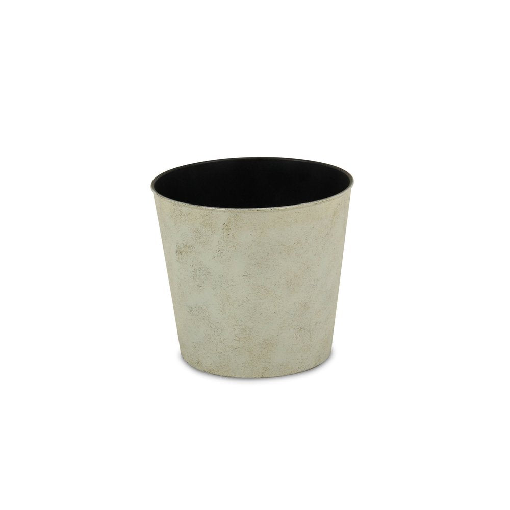 Gray Recycled Plastic Indoor Outdoor Round Pot Planter - 9-inch