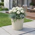 Gray Recycled Plastic Indoor Outdoor Round Pot Planter - 9-inch