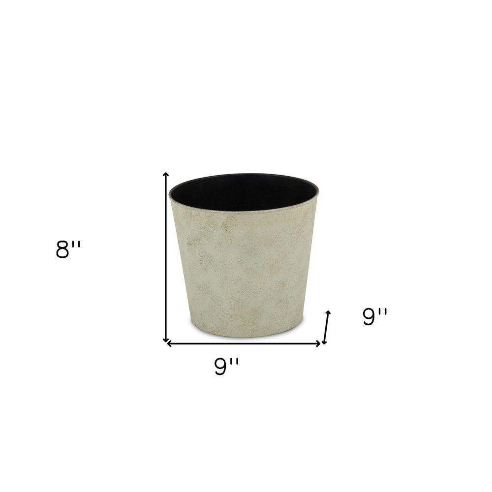 Gray Recycled Plastic Indoor Outdoor Round Pot Planter - 9-inch