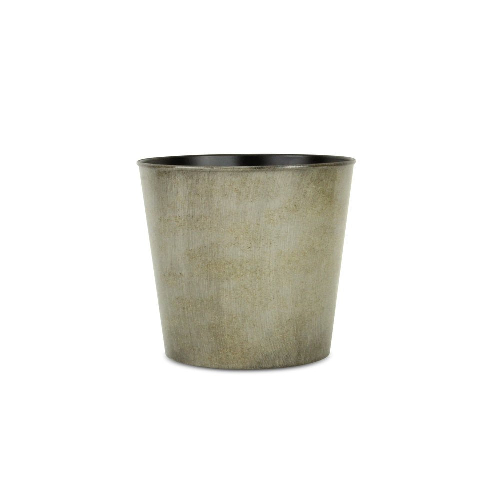 Gray Recycled Plastic Indoor Outdoor Round Pot Planter - 9-inch