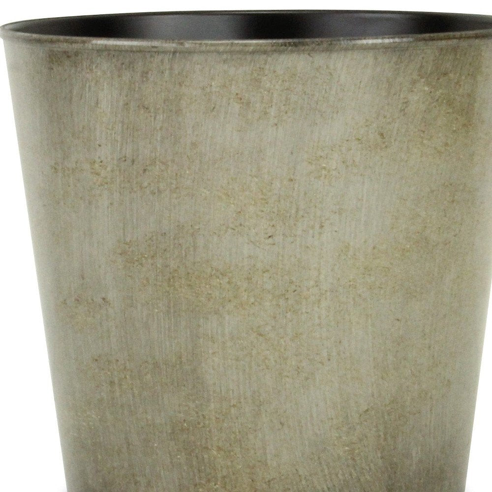 Gray Recycled Plastic Indoor Outdoor Round Pot Planter - 9-inch