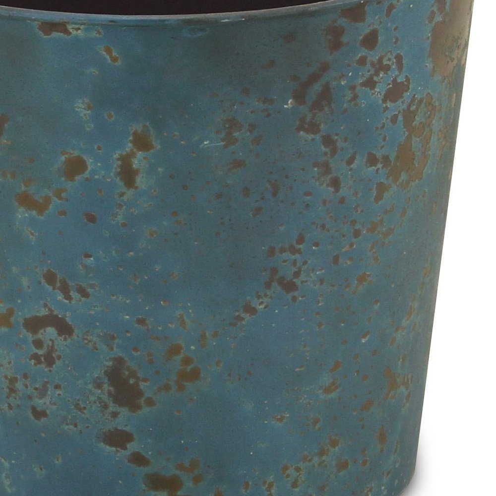 Blue Recycled Plastic Indoor Outdoor Round Pot Planter - 9-inch
