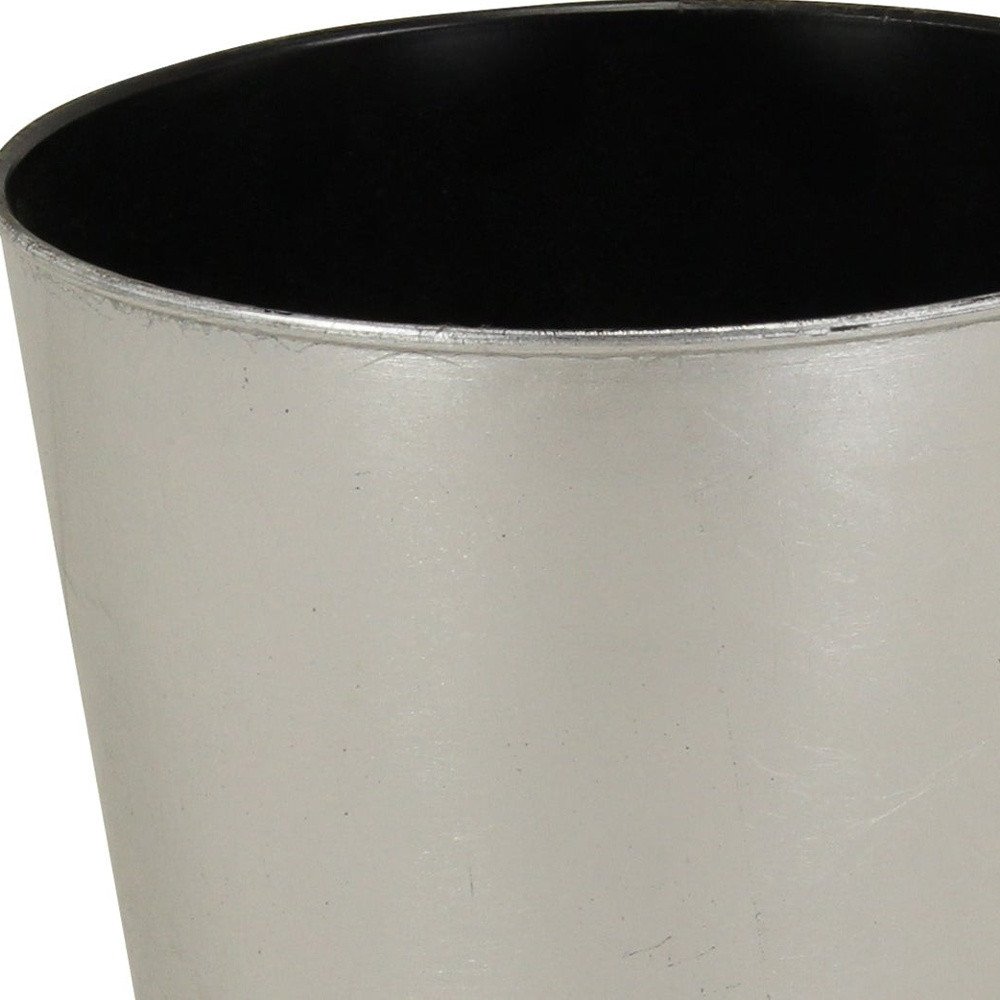 Silver Recycled Plastic Indoor Outdoor Round Pot Planter - 9-inch