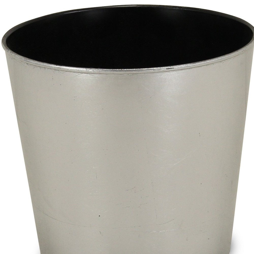 Silver Recycled Plastic Indoor Outdoor Round Pot Planter - 9-inch