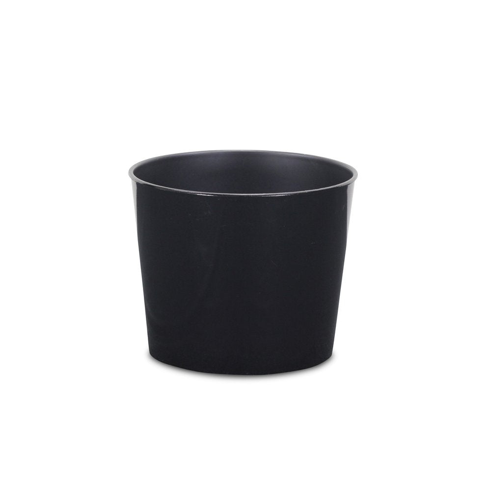 Black Recycled Plastic Indoor Outdoor Round Pot Planter - 7-inch
