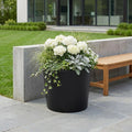Black Recycled Plastic Indoor Outdoor Round Pot Planter - 7-inch