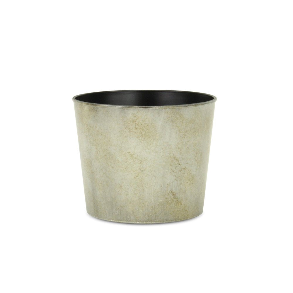 Gray Recycled Plastic Indoor Outdoor Round Pot Planter - 7-inch