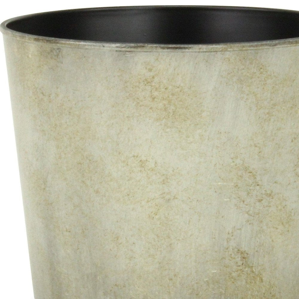 Gray Recycled Plastic Indoor Outdoor Round Pot Planter - 7-inch