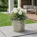 Gray Recycled Plastic Indoor Outdoor Round Pot Planter - 7-inch