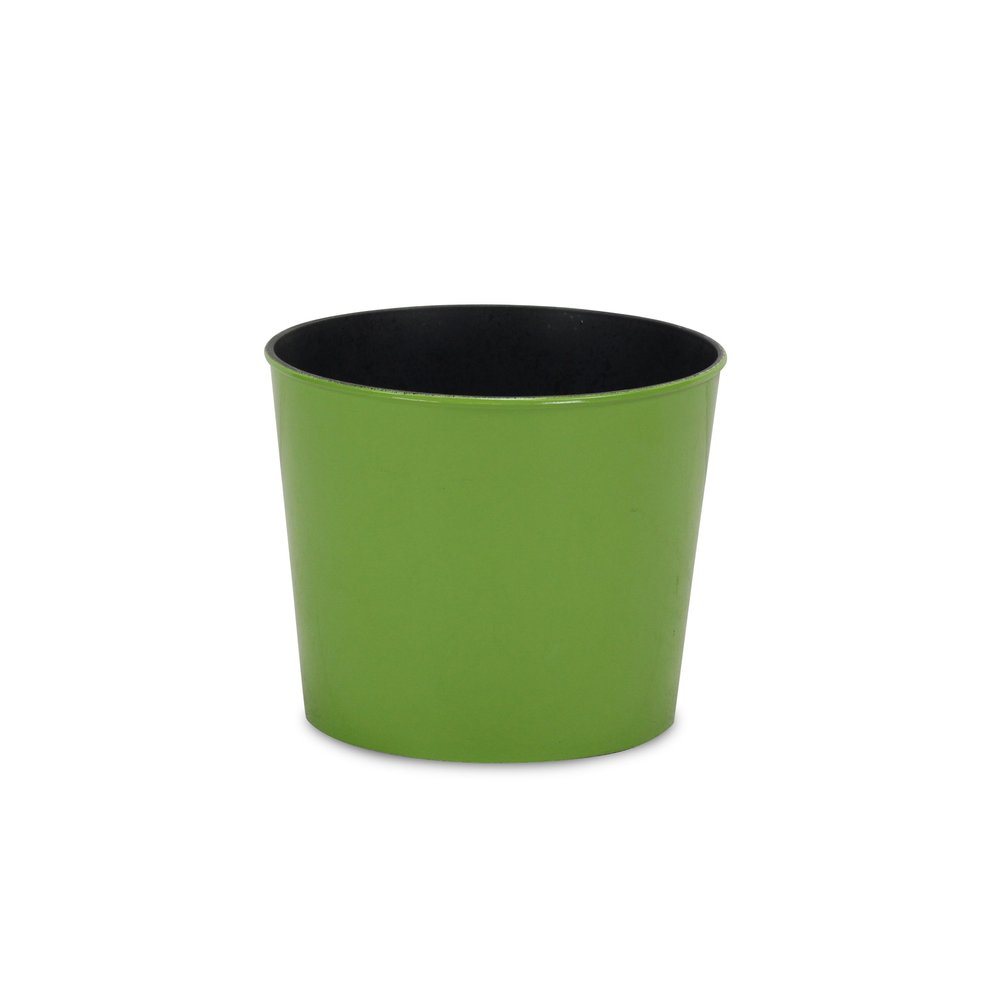 Lime Green Recycled Plastic Indoor Outdoor Round Pot Planter - 7-inch