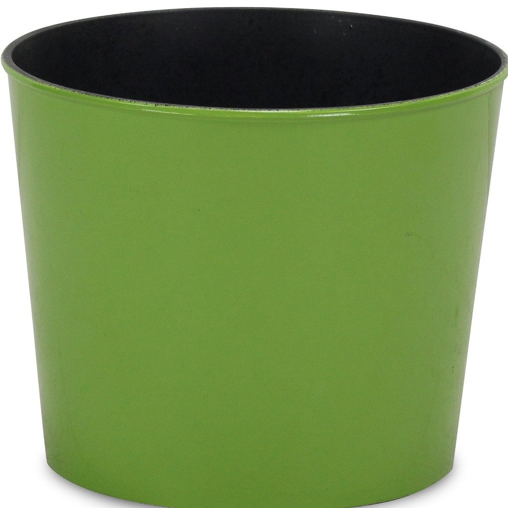 Lime Green Recycled Plastic Indoor Outdoor Round Pot Planter - 7-inch