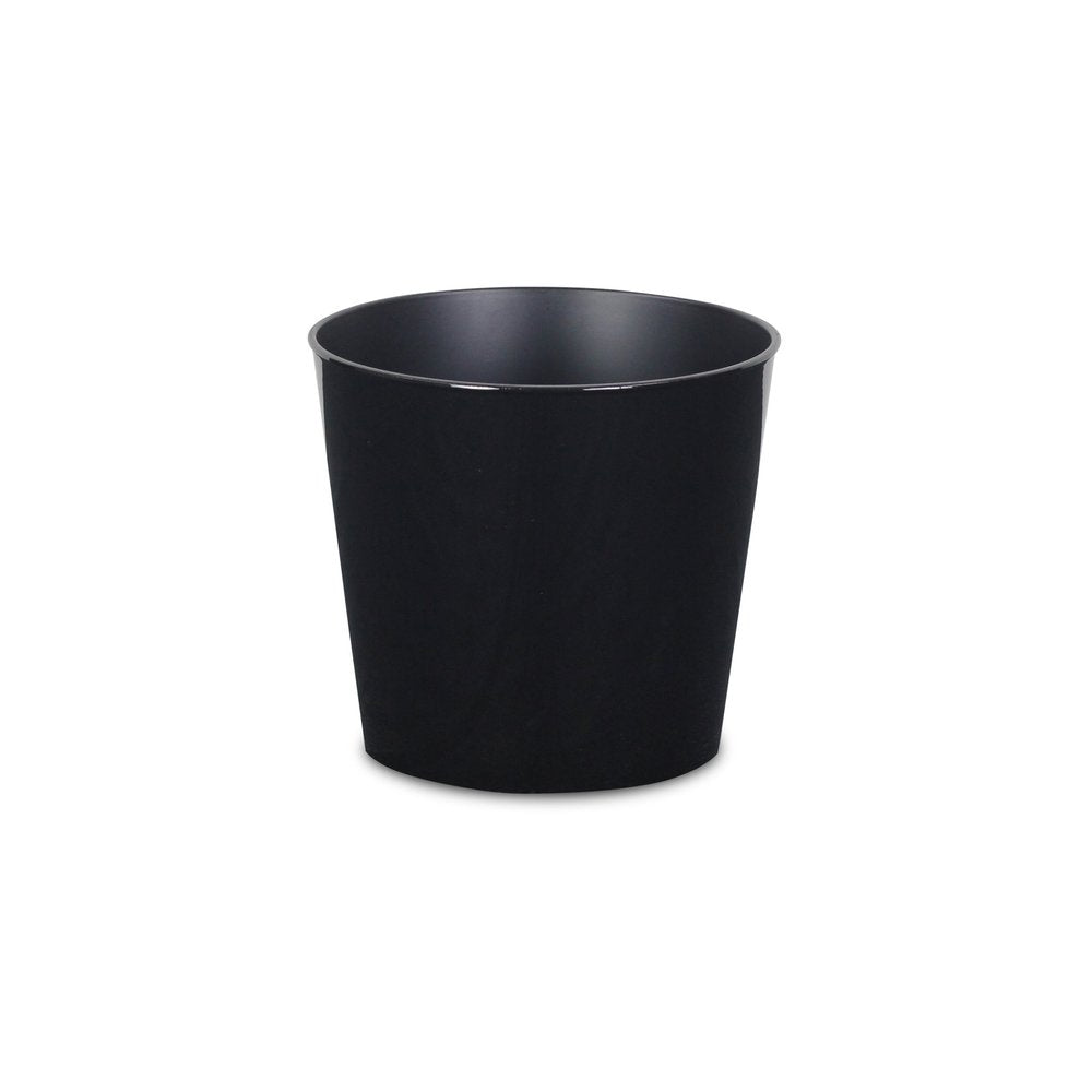 Black Recycled Plastic Indoor Outdoor Round Pot Planter - 7-inch