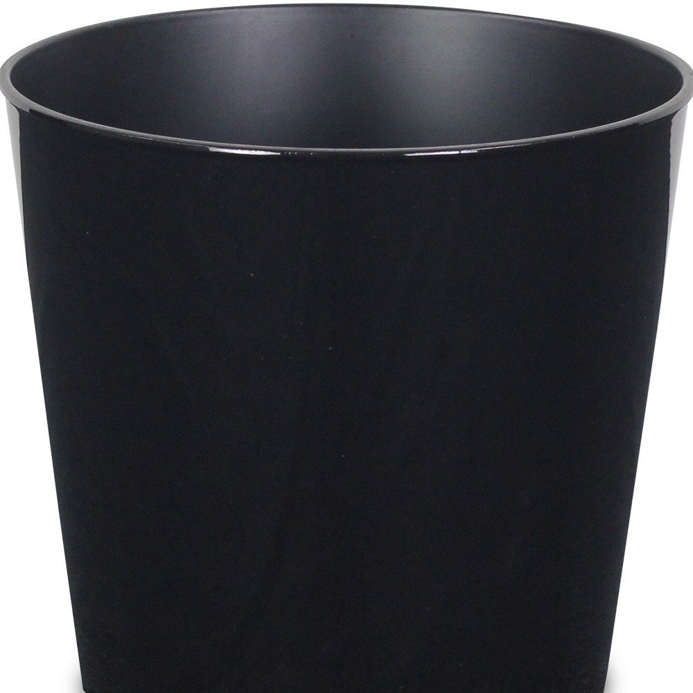 Black Recycled Plastic Indoor Outdoor Round Pot Planter - 7-inch