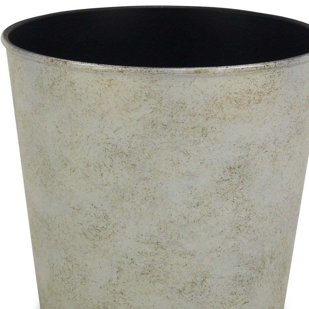 Silver Recycled Plastic Indoor Outdoor Round Pot Planter - 7-inch